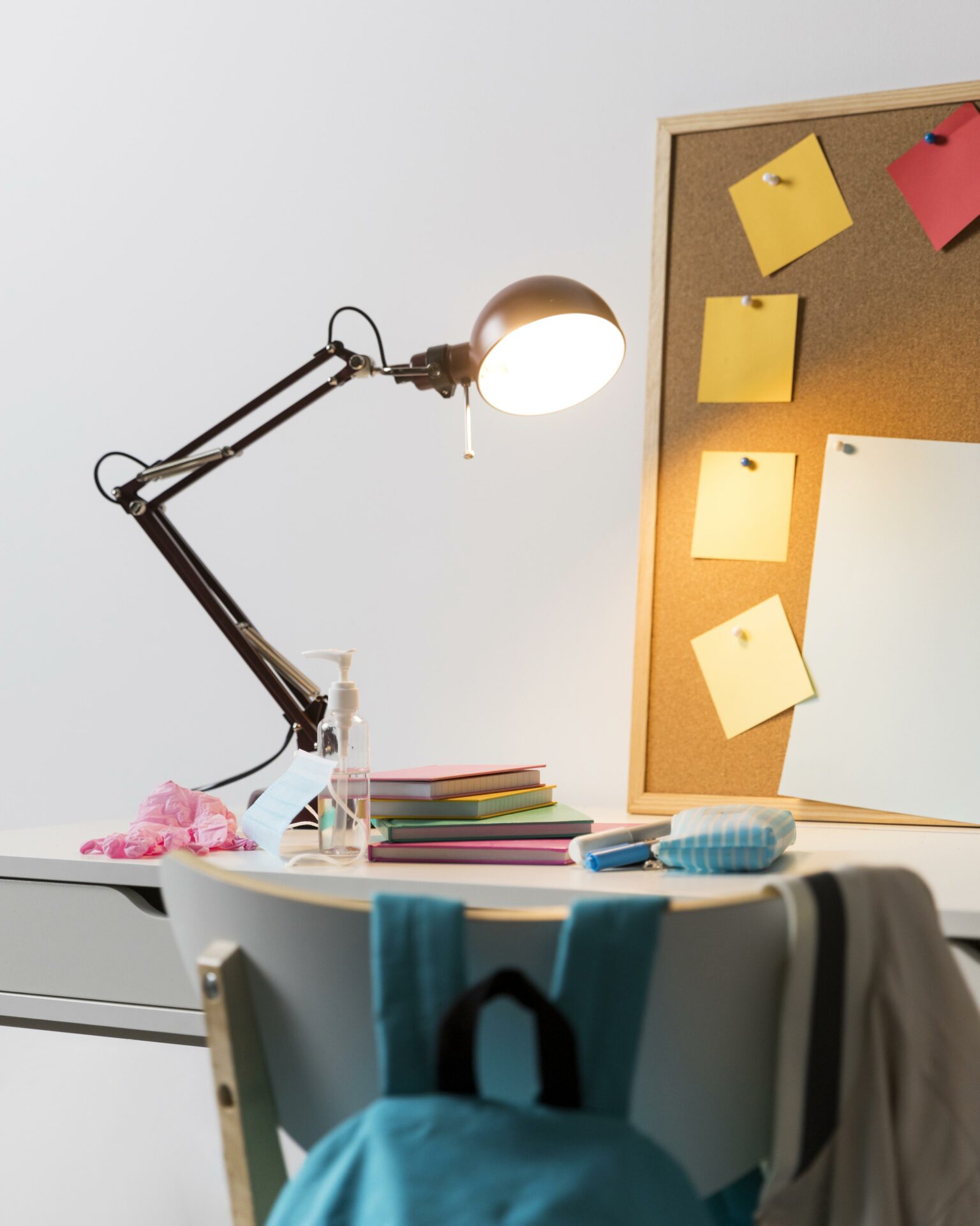 Quiet study room with desks and good lighting in a student residence