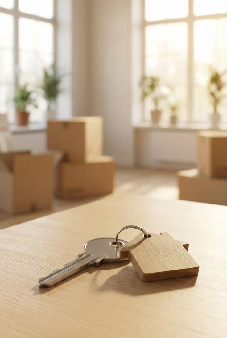 photo of the desk with keys