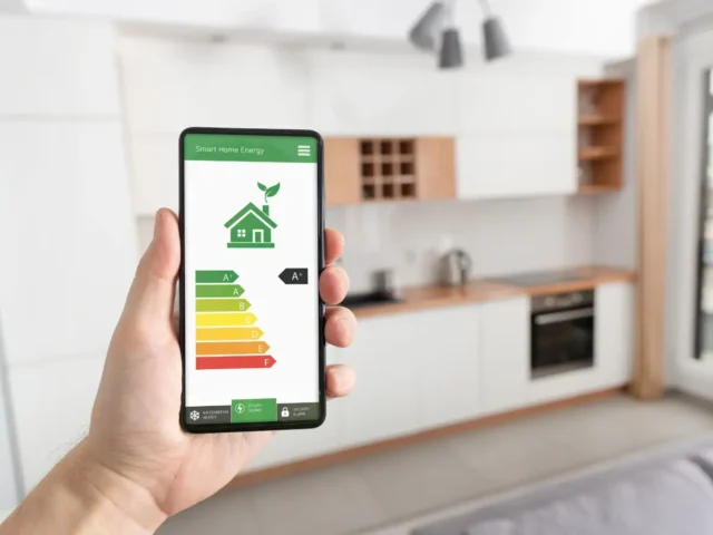 smart home energy app modern kitchen